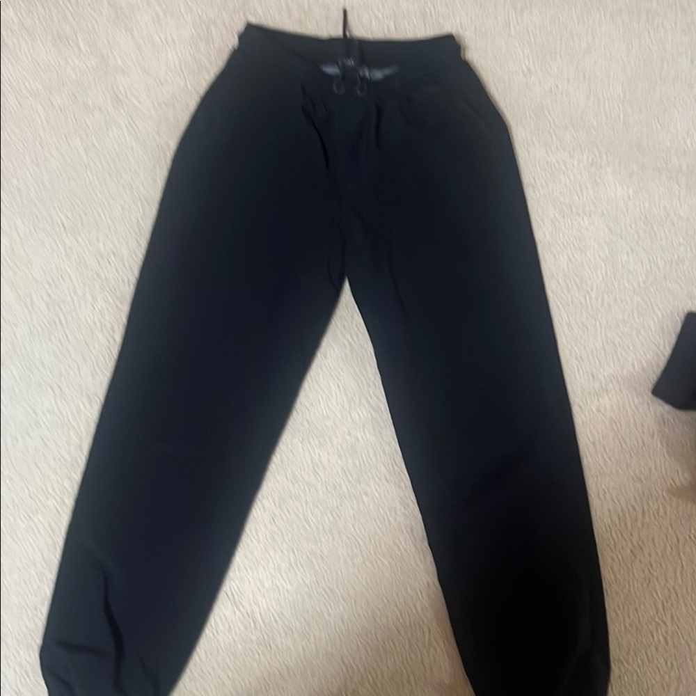 Athleta Girl Black Joggers with Elastic Waistband and Tapered Legs